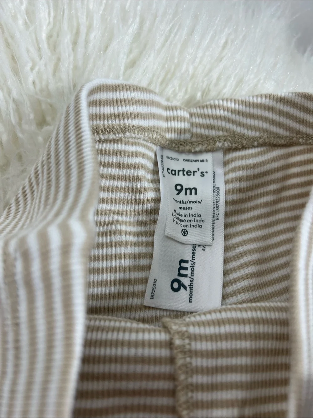 H&M & Carter’s Baby Neutral Outfit Mix Spotted Sweatshirt & Striped Pants Set